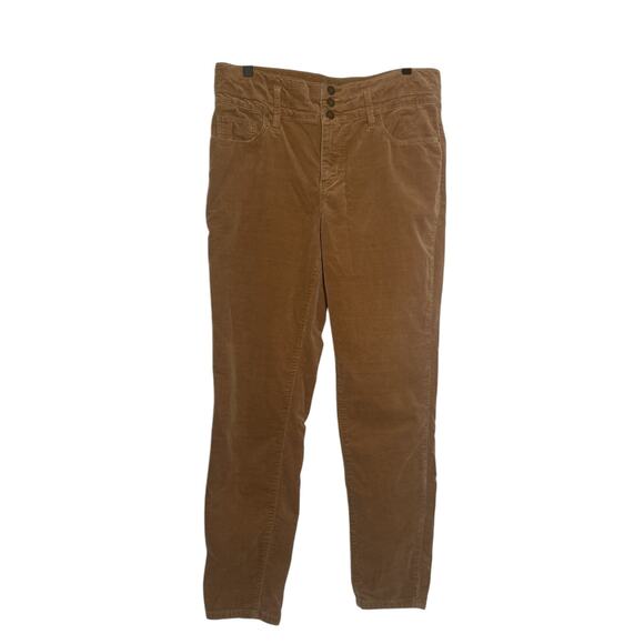 Ann Taylor Velvet Pants Womens 10 Brown Stretch High Rise Skinny Leg 5 Pockets - Picture 1 of 7